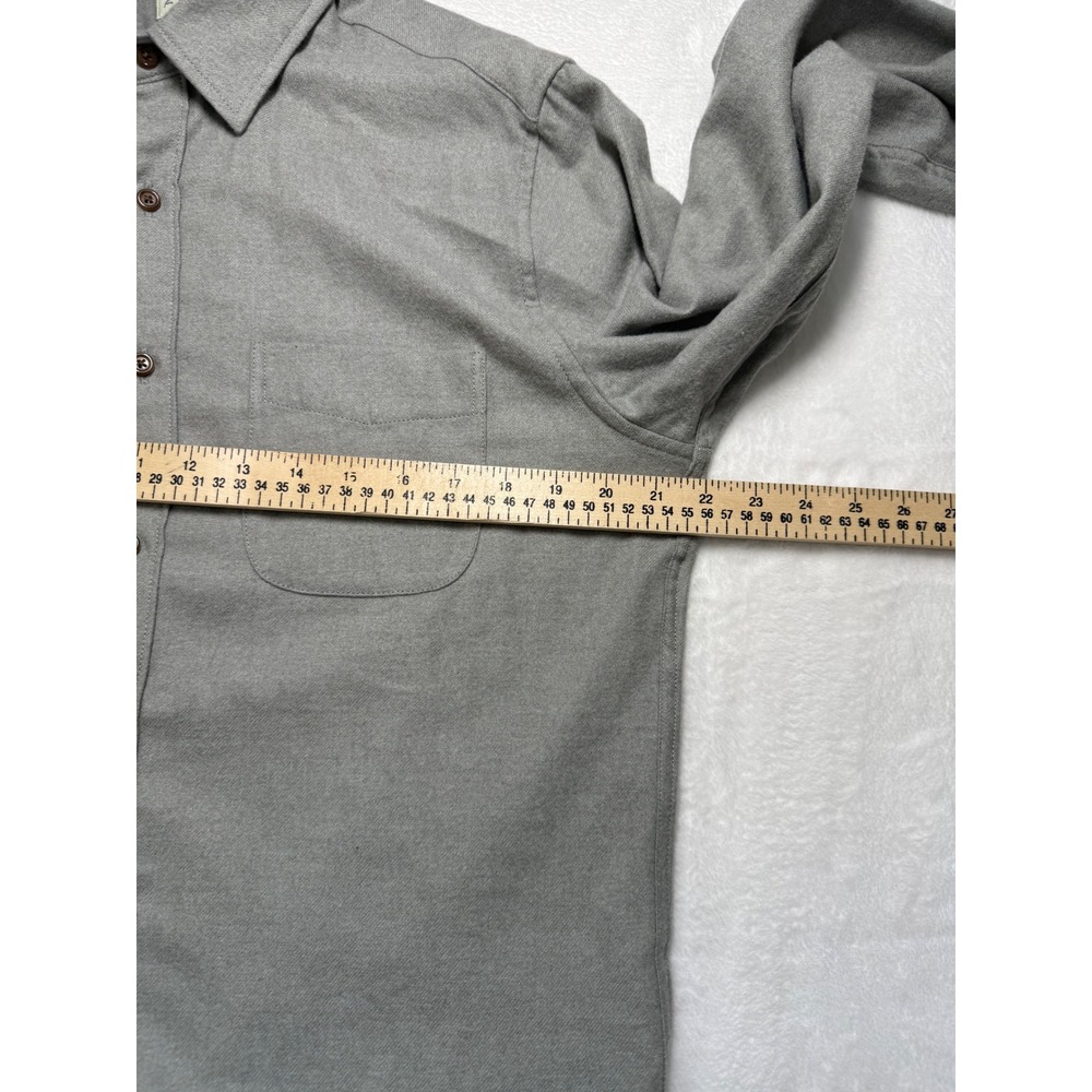 J.Crew Mens Classic Fit Cotton Flannel Shirt Grey Long Sleeve K4001 Size M NEW - Picture 5 of 6
